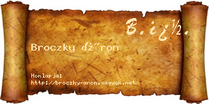 Broczky Áron névjegykártya